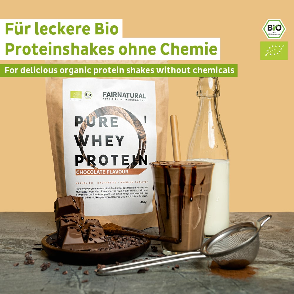 Bio Whey Protein Pulver mit Schoko-Geschmack – Fairnatural®
