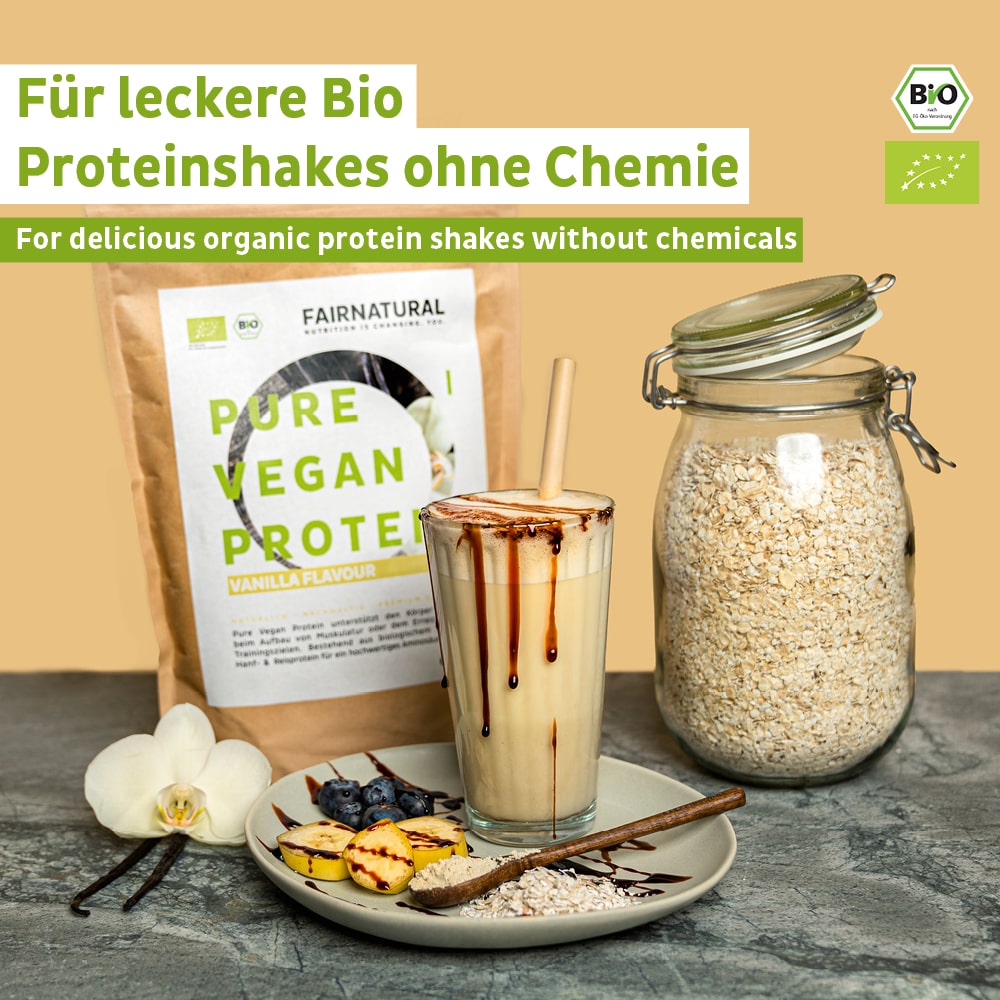 Bio Veganes Proteinpulver 3er Bundle (Vanille, Schoko, Erdbeere)