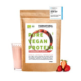 Proteine in polvere vegane biologiche alla fragola senza soia