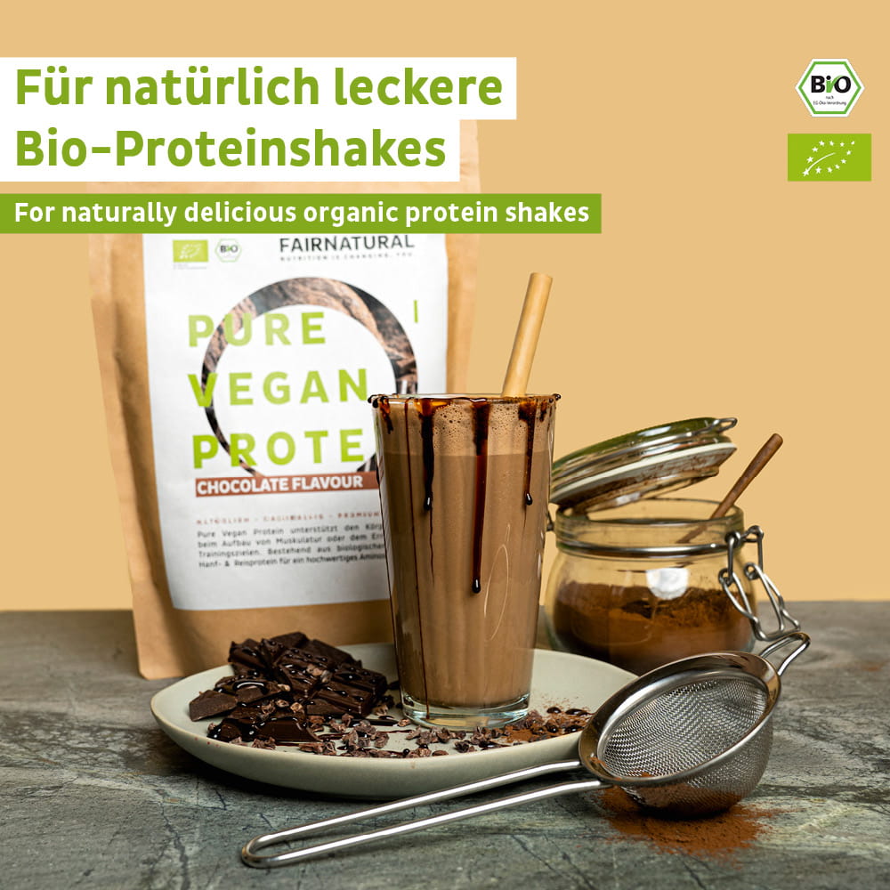 Proteine organiche vegane in polvere al cioccolato senza soia