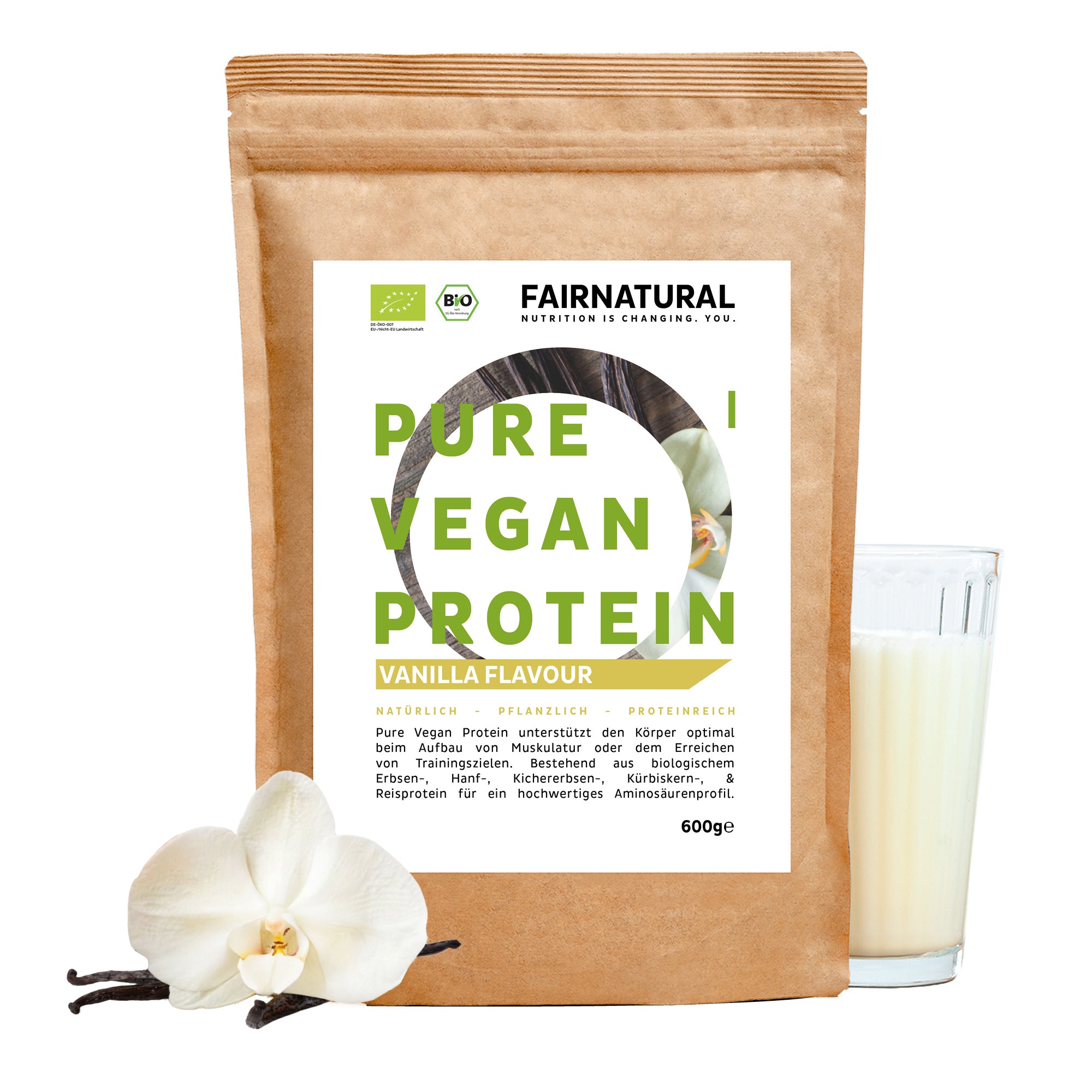 Bio Veganes Proteinpulver Vanille ohne Soja