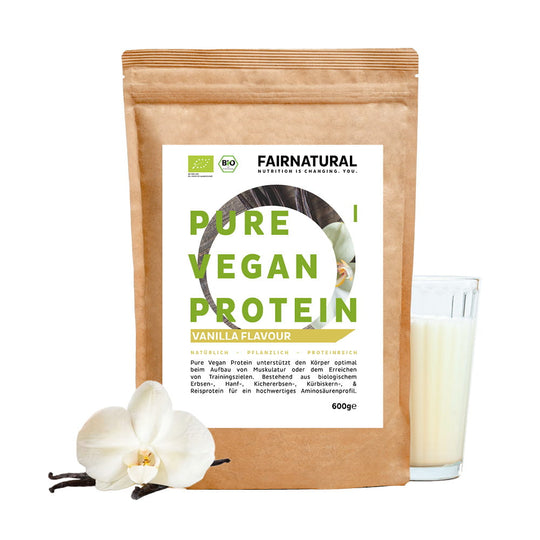 Proteine organiche vegane in polvere vaniglia senza soia
