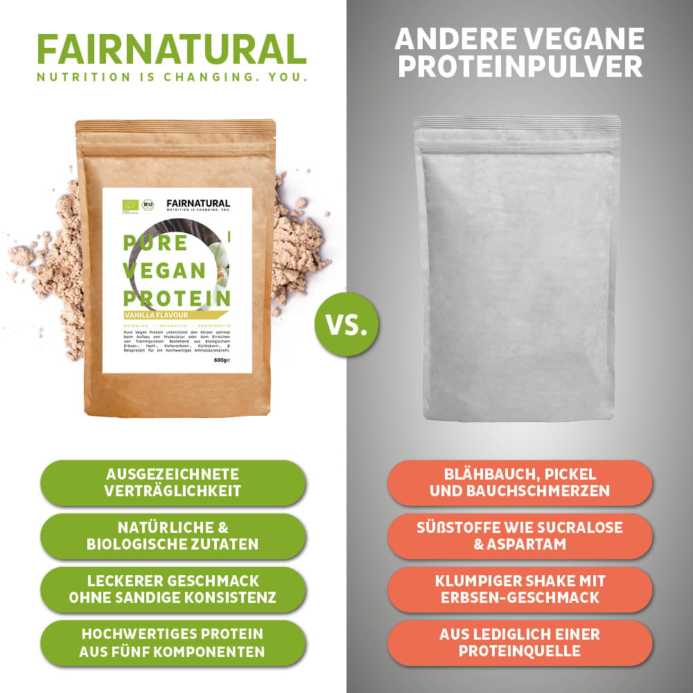 Proteine organiche vegane in polvere vaniglia senza soia