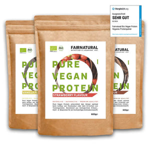 
                  
                    Lade das Bild in den Galerie-Viewer, Bio Veganes Proteinpulver 3er Bundle (Vanille, Schoko, Erdbeere)
                  
                