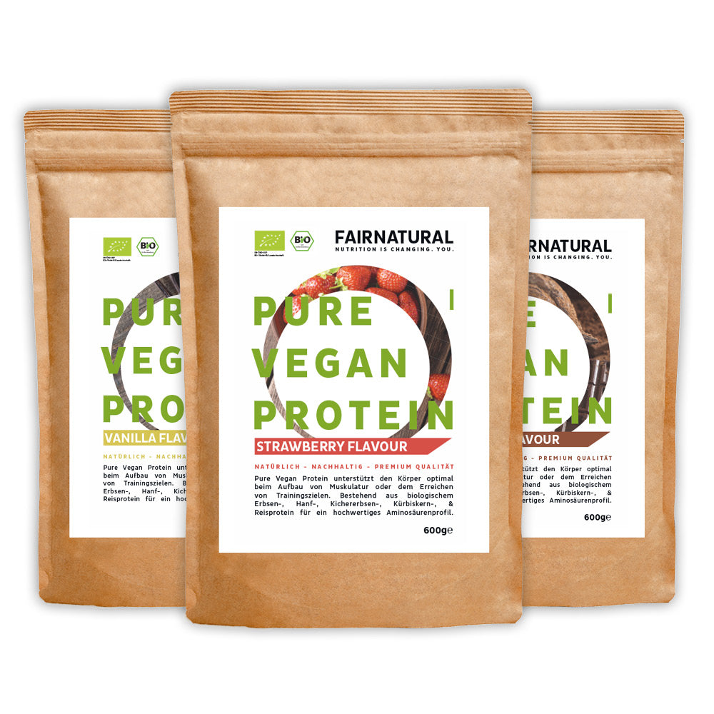 1,8 kg Bio Vegan Protein ohne Süßstoffe – Fairnatural 3er Bundle 16 % günstiger