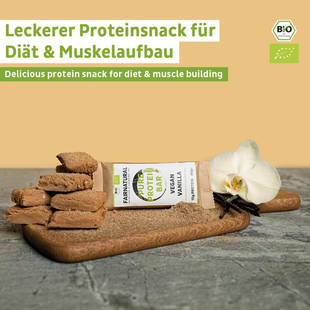 
                  
                    Lade das Bild in den Galerie-Viewer, Bio Vegan Proteinriegel Vanille
                  
                