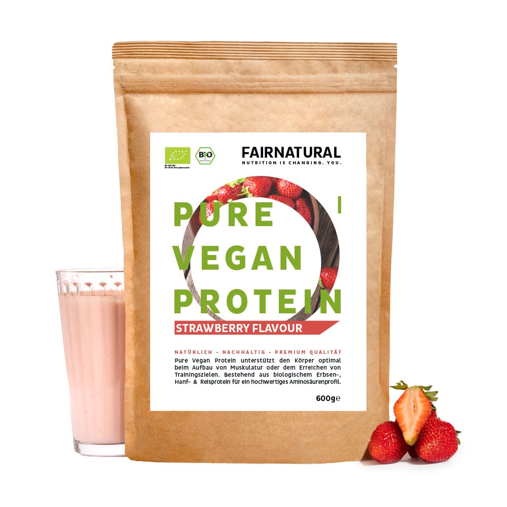 Bio Veganes Proteinpulver Erdbeere ohne Soja