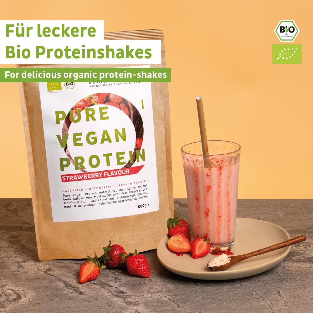 Bio Veganes Proteinpulver Erdbeere ohne Soja
